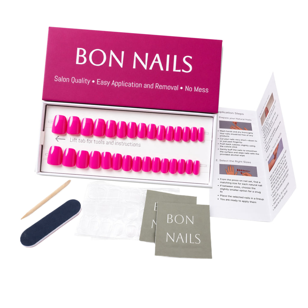 Deep Magenta Classic Short Press-on Nails