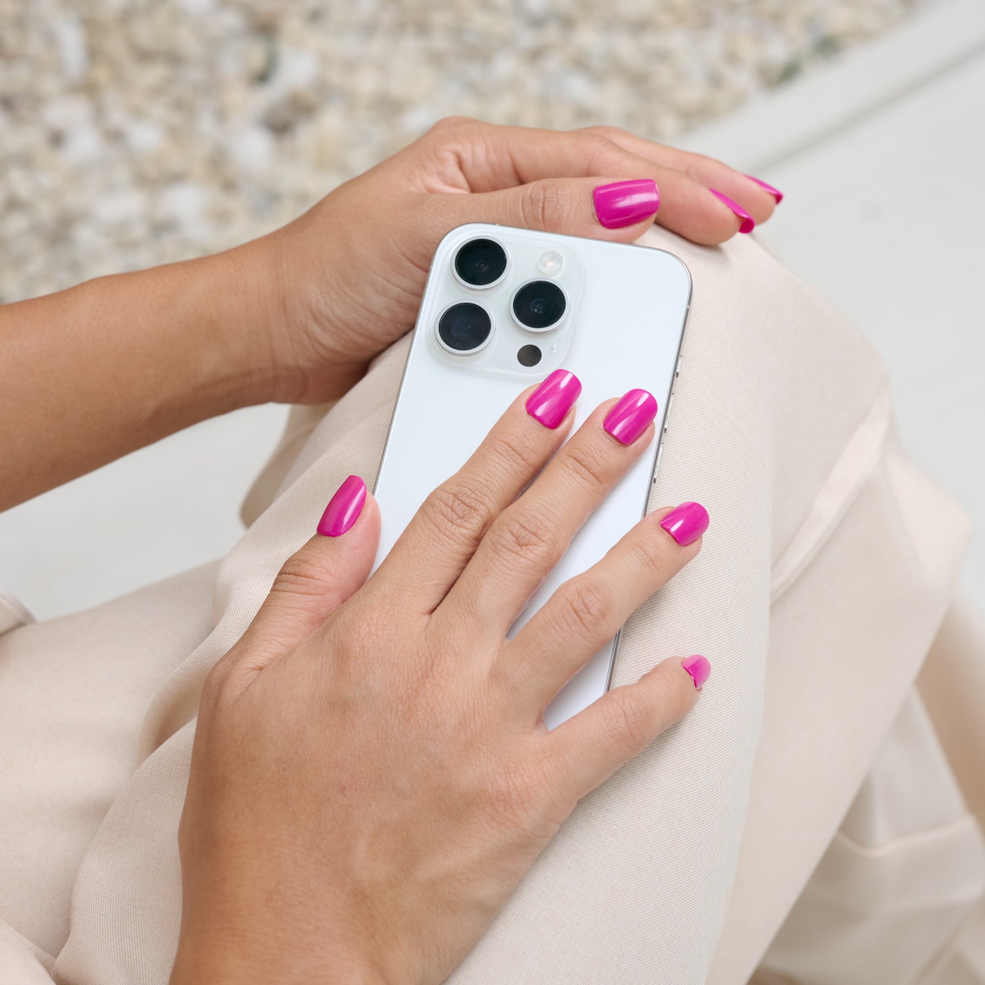 Deep Magenta Classic Short Press-on Nails