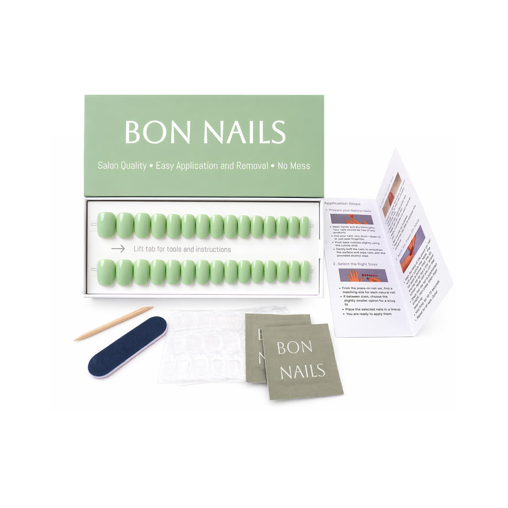 Matcha Green Classic Short Press-on Nails