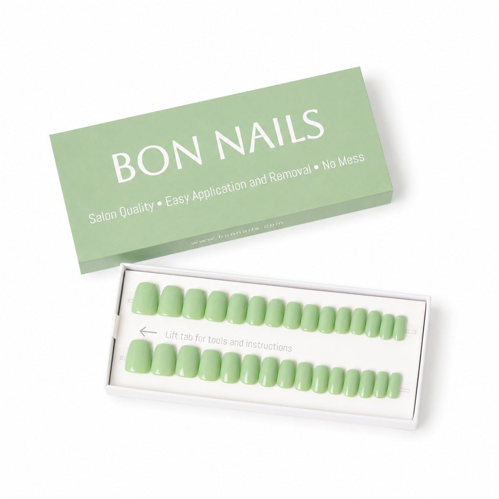 Matcha Green Classic Short Press-on Nails